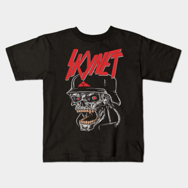 "SKYNET SCREAM" (FRONT ONLY) Kids T-Shirt by joeyjamesartworx